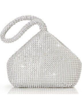 BABEYOND Women's Rhinestone Clutch Evening Bags Sparkly Glitter Triangle  Purse